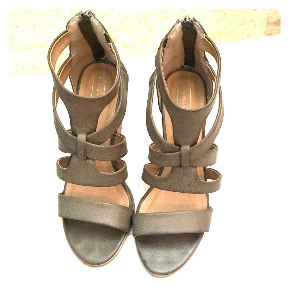 Camo green strappy block heels